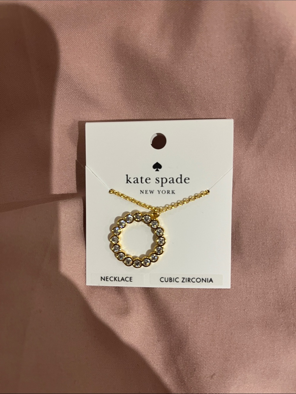 kate spade gold crystal circle pendant